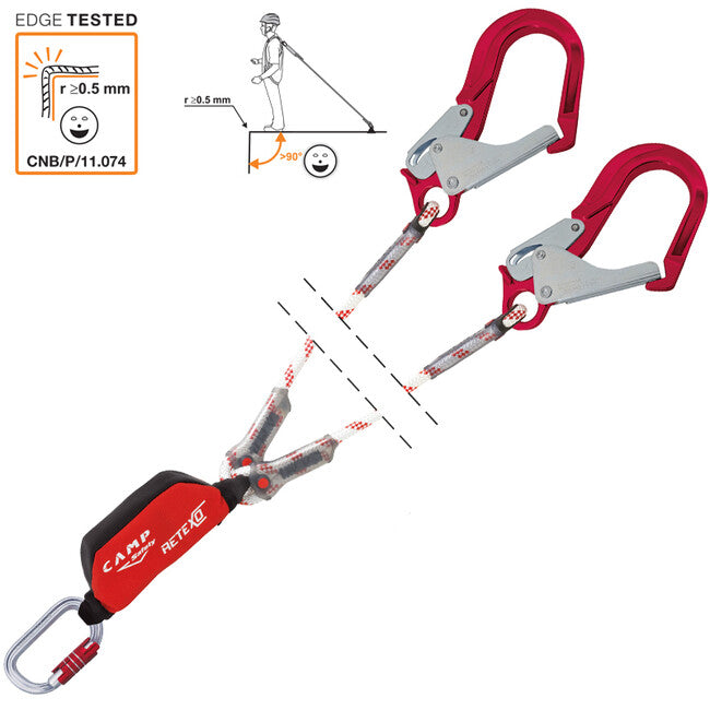 CAMP Retexo Rope Double set za zaustavljanje pada s užetima i kukama, 135 cm
