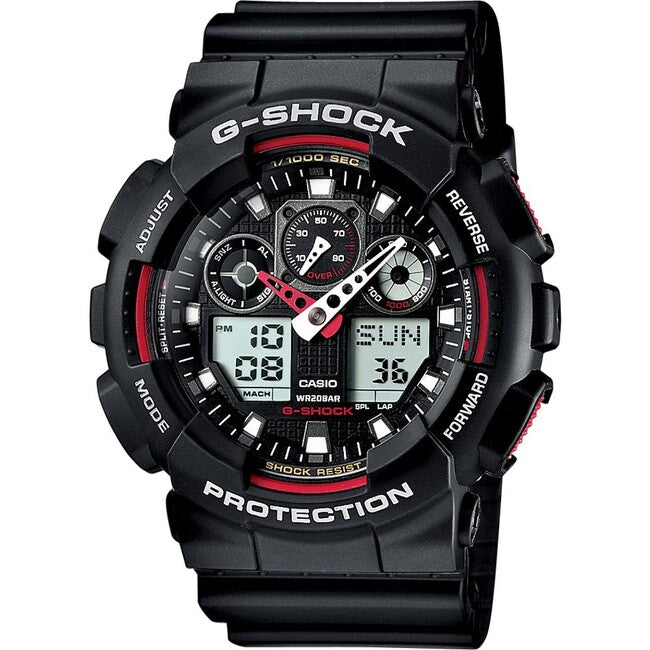 Casio G-Shock GA-100-1A4ER sat, crni/crveni