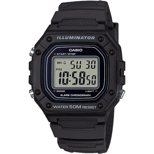 Casio W-218H-1AVEF sat, crni