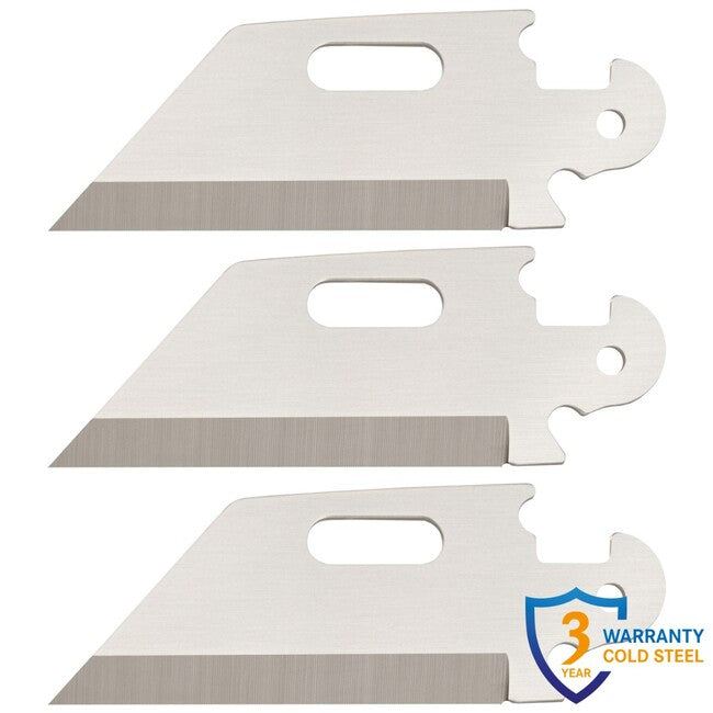 Cold Steel Click N Cut sklopivi nož Utility Plain Edge Blades, pakiranje od 3