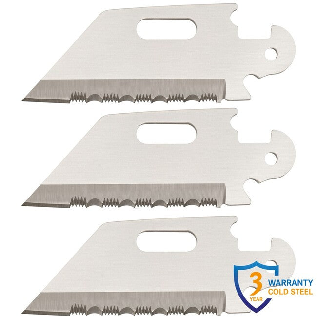 Cold Steel Click N Cut sklopivi nož Utility Serrated Edge Blades, pakiranje od 3