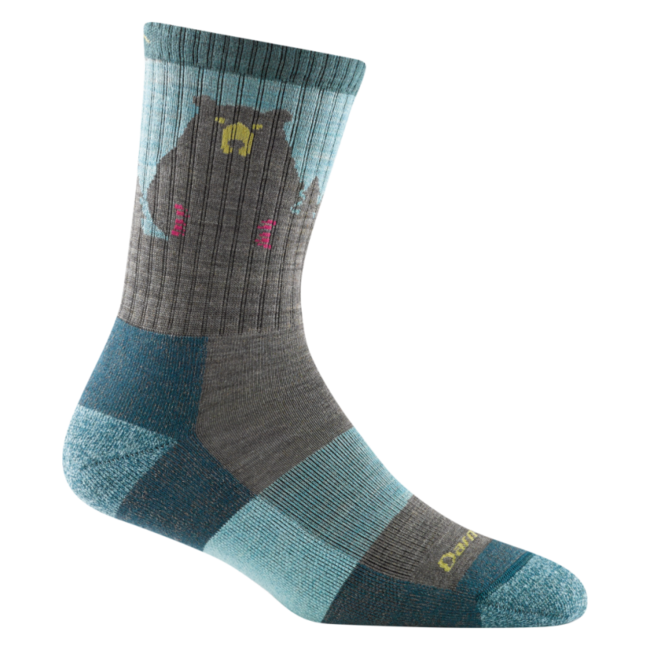 Darn Tough Bear Town Micro Crew Lightweight planinarske čarape s amortizacijom, Aqua