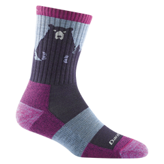 Darn Tough Bear Town Micro Crew Lightweight planinarske čarape s amortizacijom, Purple