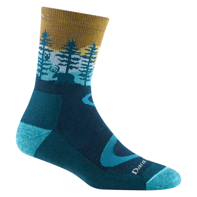Darn Tough Northwoods Micro Crew Midweight planinarske čarape s amortizacijom, Dark Teal