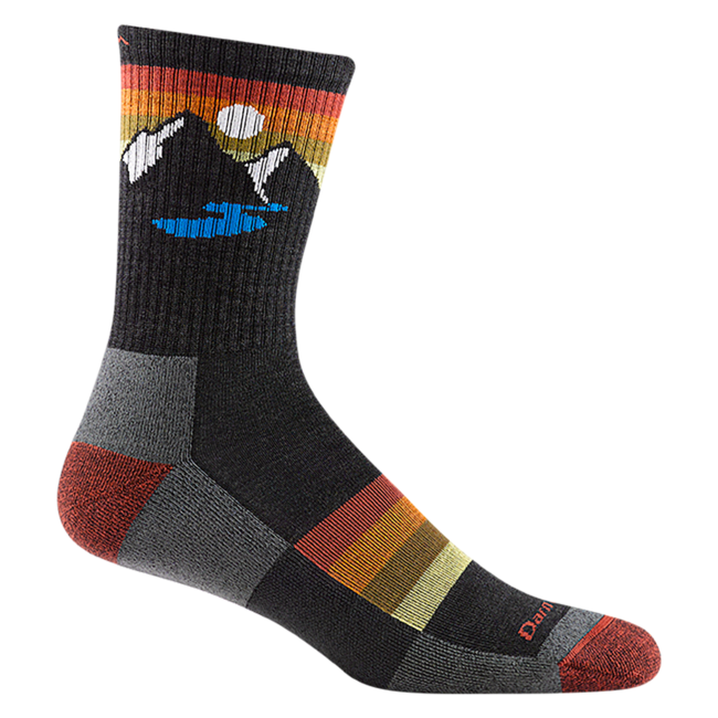 Darn Tough Sunset Ridge Micro Crew Lightweight planinarske čarape s amortizacijom, Charcoal