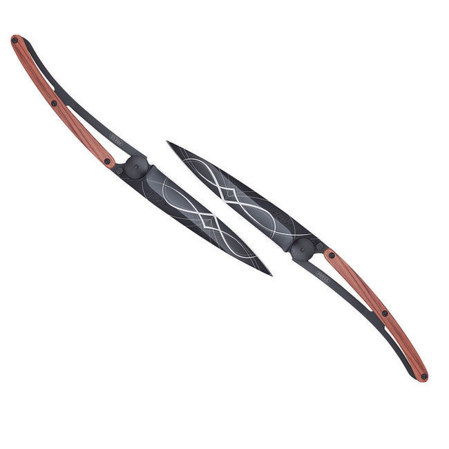 Deejo Infinity set 2 noža drop point black tattoo coralwood