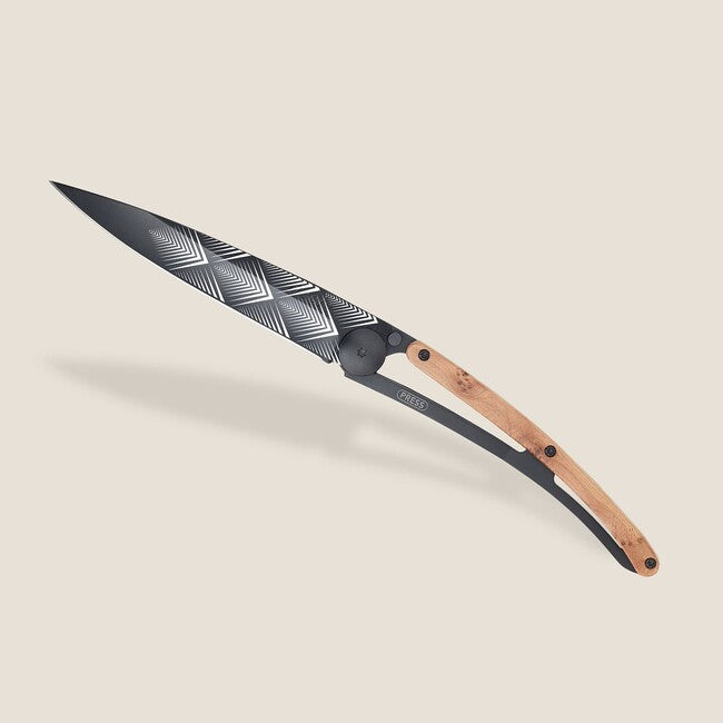 Deejo Black tattoo sklopivi nož juniper wood Art Déco