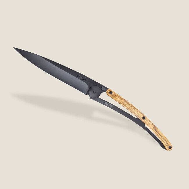 Deejo sklopivi nož, olive wood crni