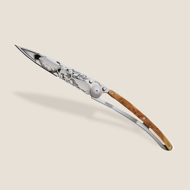 Deejo Serration sklopivi nož titan wood Deer