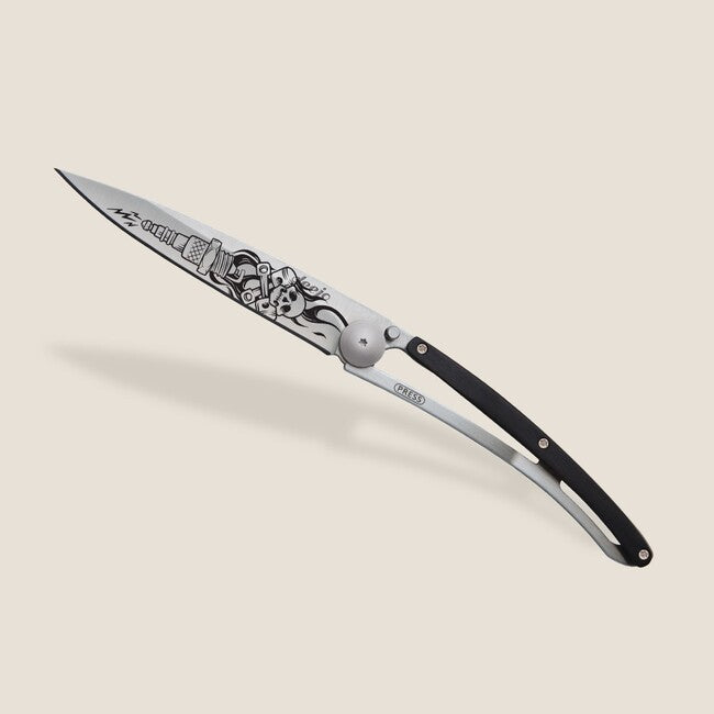 Deejo Tattoo Biker sklopivi nož ebony wood