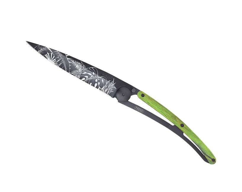 Deejo Tattoo sklopivi nož Jungle, Black green beech