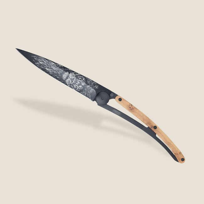 Deejo Tattoo sklopivi nož Lion, black juniper