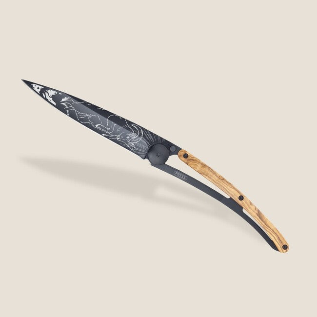 Deejo Tattoo sklopivi nož Black olive wood Aries