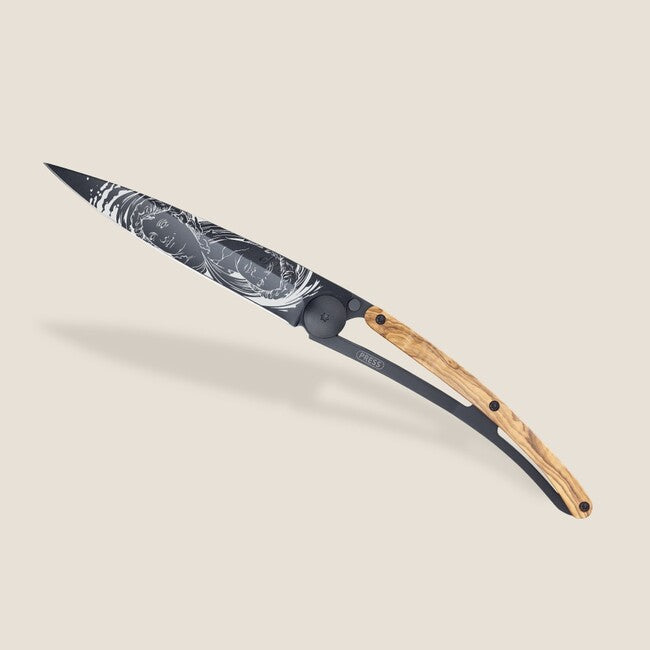 Deejo Gemini sklopivi nož Tattoo Black olive wood