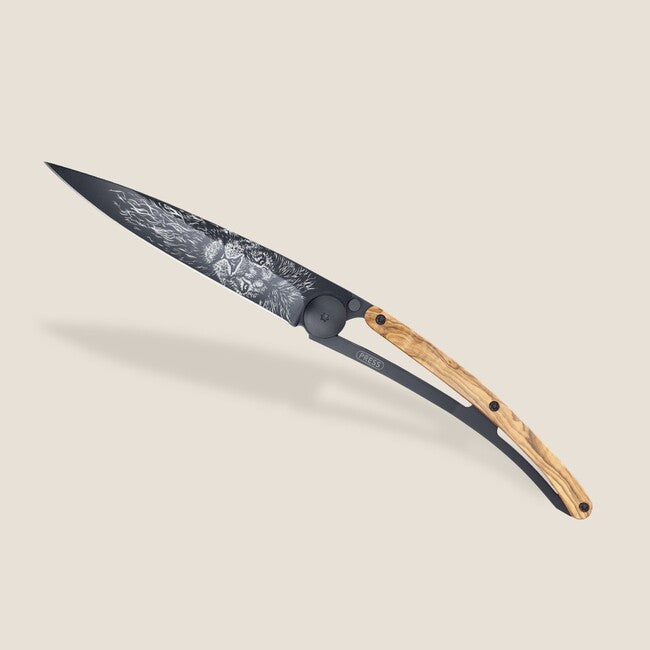 Deejo Tattoo sklopivi nož Black olive wood, Leo