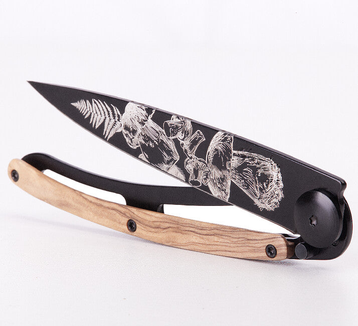 Deejo Tattoo sklopivi nož black olive wood, Mushroom