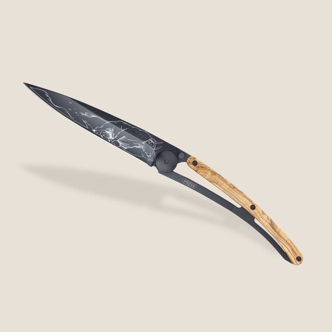 Deejo Tattoo sklopivi nož Black olive wood Taurus