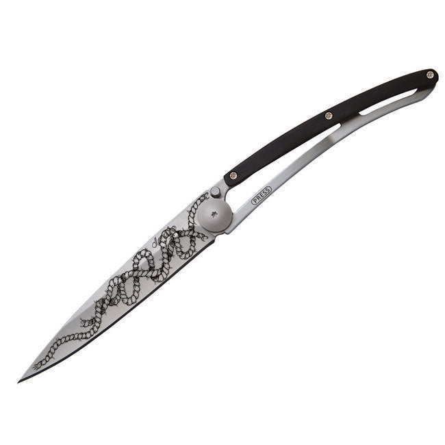 Deejo Tattoo sklopivi nož ebony wood Rope