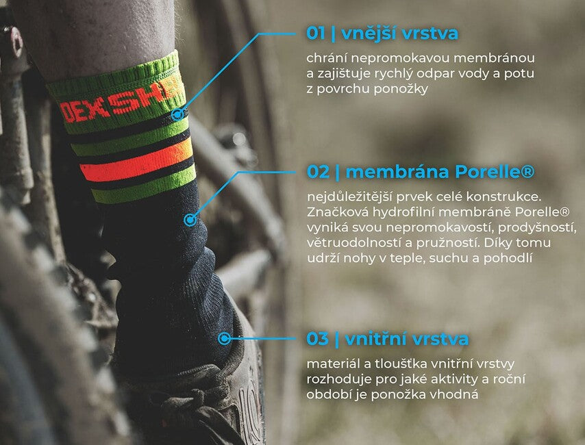DexShell Ultra Thin Crew nepromočive čarape, crne
