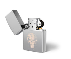 DRAGOWA Frank the Punisher benzinski upaljač s gravurom, srebrni