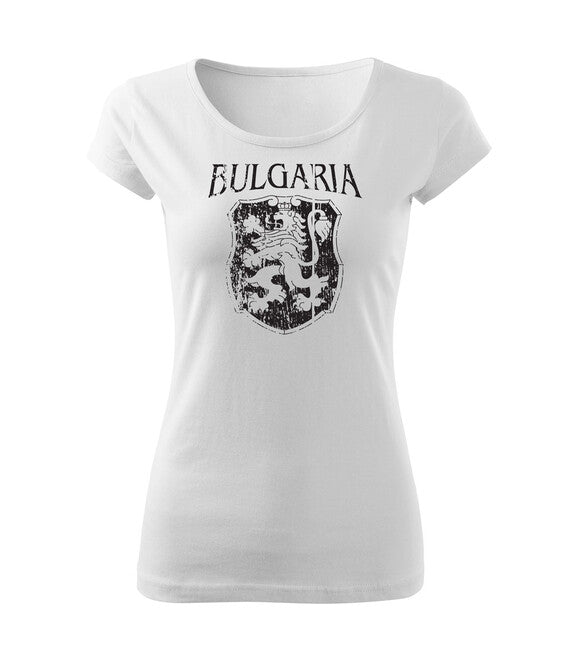DRAGOWA Bugarski grb ženska kratka majica, bijela