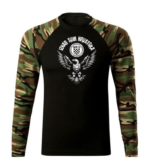 DRAGOWA Fit-T majica s dugim rukavom HR orao "Iznad svih Hrvatska", woodland