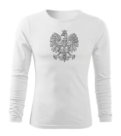 DRAGOWA Fit-T majica s dugim rukavom Poljski orao, bijela