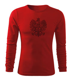 DRAGOWA Fit-T majica s dugim rukavom Poljski orao, crvena