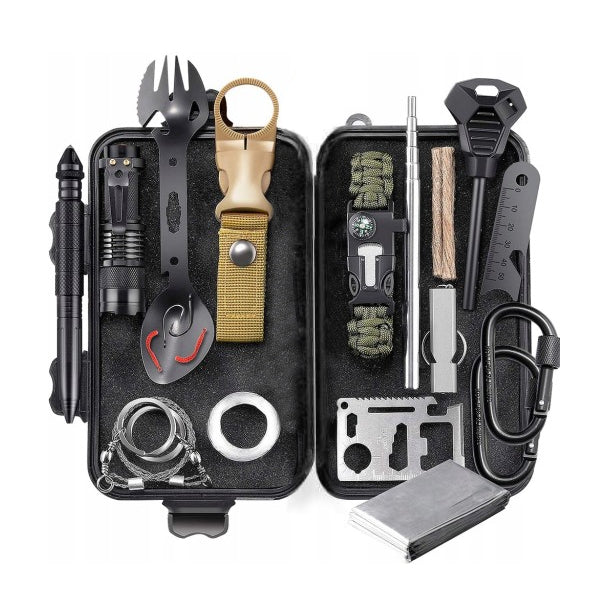 DRAGOWA Tactical kamping set za preživljavanje u hitnim slučajevima, Ash, veliki
