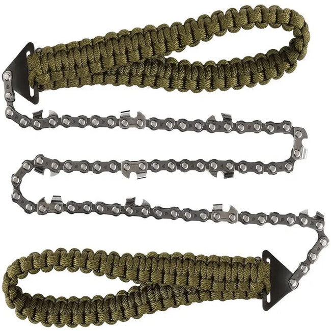 DRAGOWA Tactical Wander džepna lančana pila s paracord ručkom, zelena