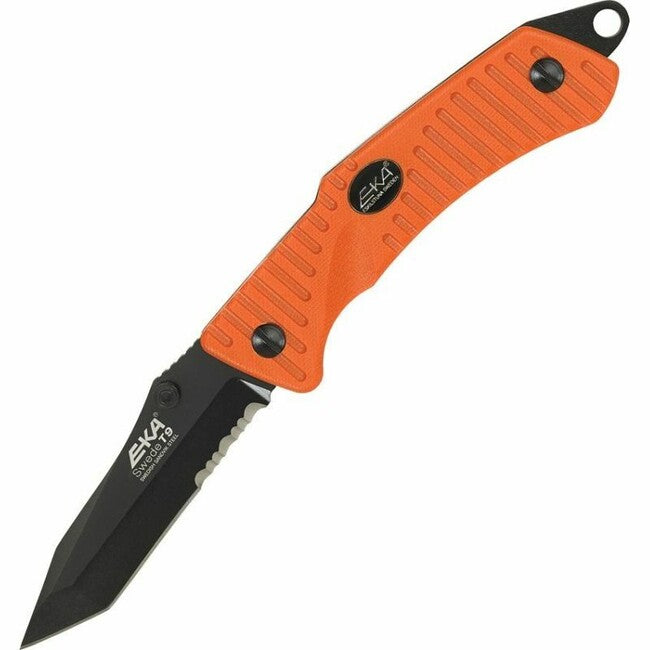 Eka Swede T9 nož taktički 9 cm, crni, narančasti, G10
