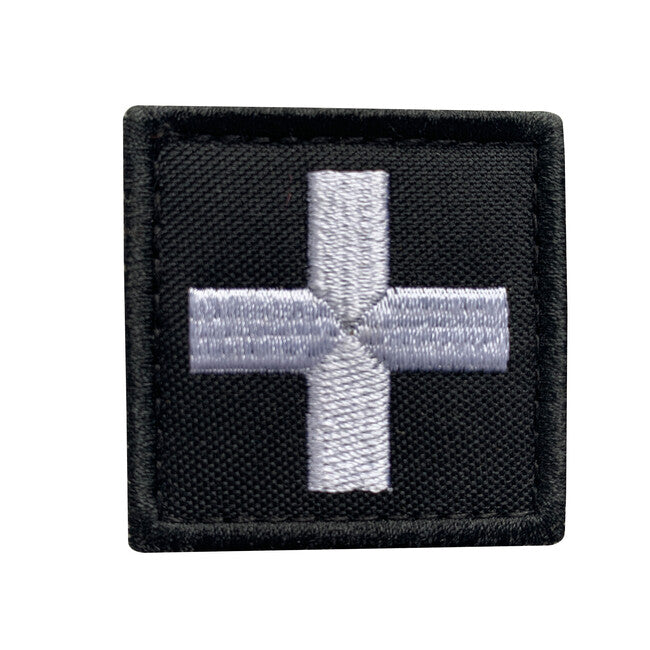 WARAGOD Embroidery Cross Medic našivak Patch, Black and White