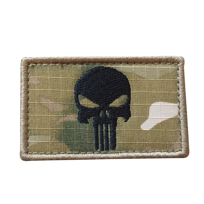 WARAGOD Embroidery Rectangle Punisher Flag našivak Patch Multicam