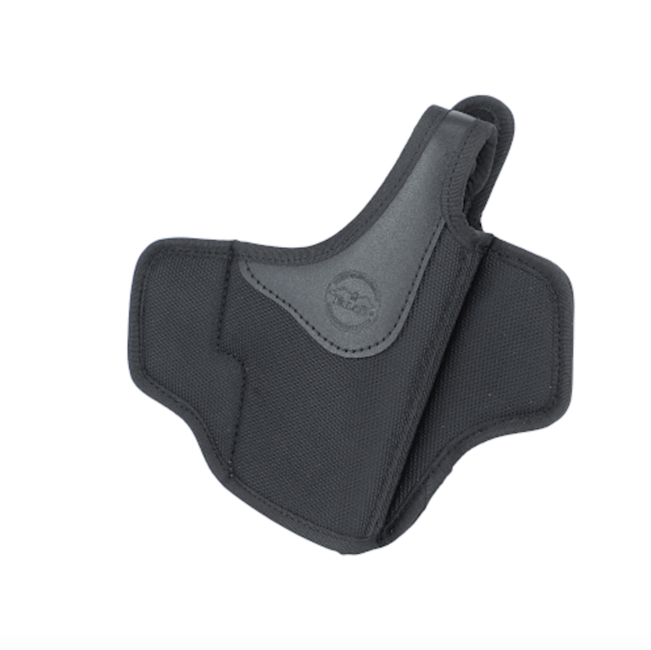Falco Mayer OWB pancake nylonové puzdro na opasok s palcovou poistkou kompatibilné s pištoľou Glock 17, čierne pravé