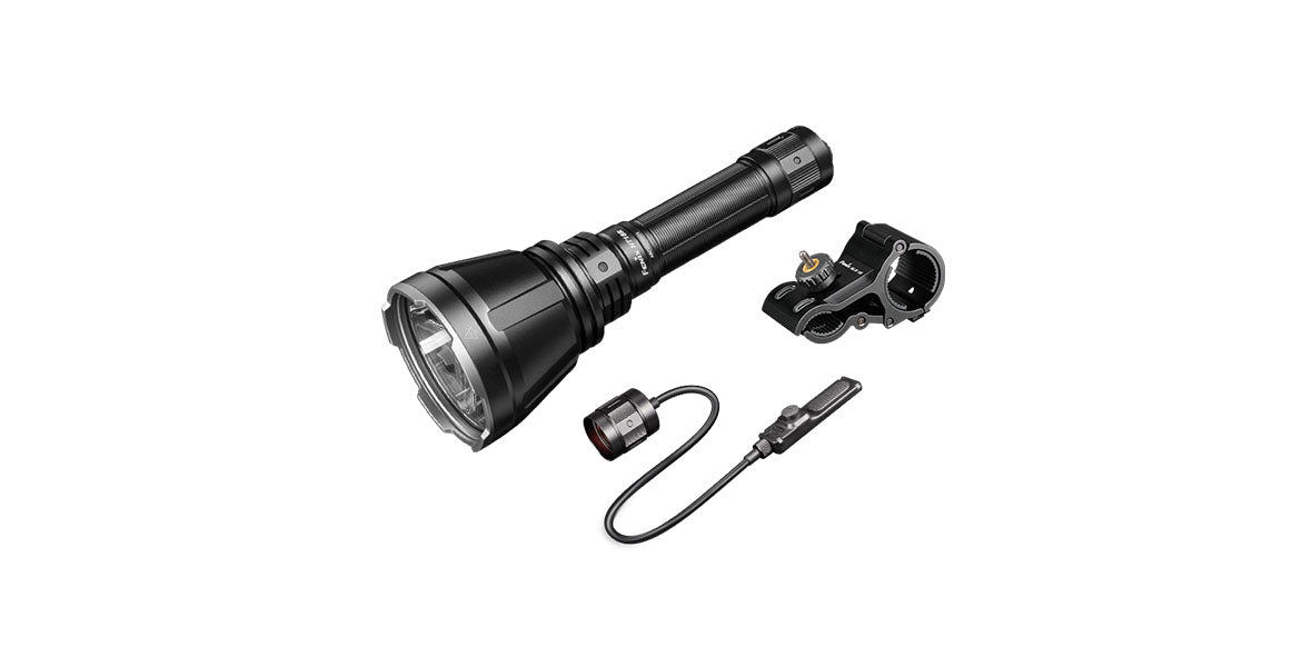 Fenix HT18R set lovačke svjetiljke s kabelskim prekidačem AER-05 i montažom na oružje ALG-18 kit, kabelskog prekidača aer-05 i montaže na oružje alg-18 kit