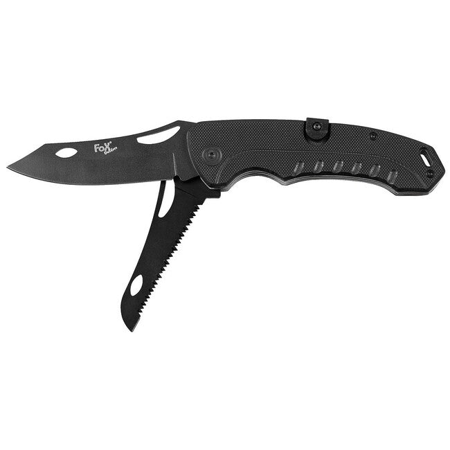 Fox Outdoor Jack jednoručni nož 2 u 1, crni, ručka G10