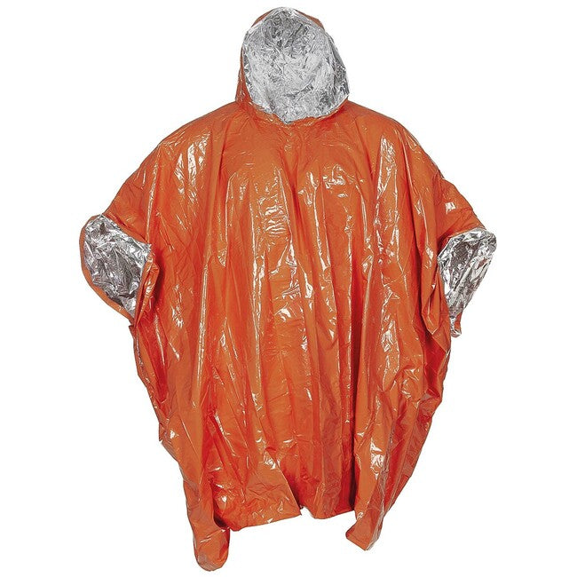 Fox Outdoor pončo za hitne slučajeve jednostrano obložen aluminijem, narančasti