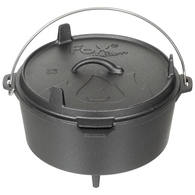 Fox Outdoor Dutch Oven lonac na vatri od lijevanog željeza, cca 5,7 l