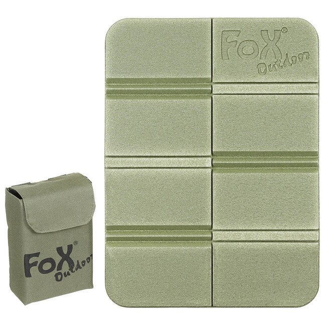 Fox Outdoor Sklopiva termo podloga za sjedalo s MOLLE džepom, maslinasto zelena