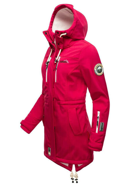 Marikoo ZIMTZICKE P ženska softshell jakna zimska s kapuljačom, fuksija