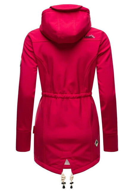 Marikoo ZIMTZICKE P ženska softshell jakna zimska s kapuljačom, fuksija