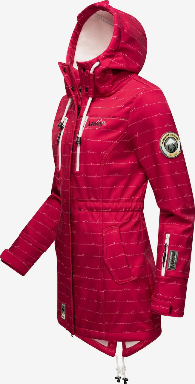 Marikoo ZIMTZICKE P ženska softshell jakna zimska s kapuljačom, fuksija