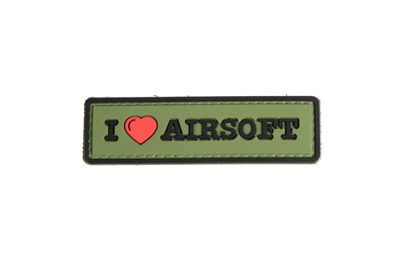 WARAGOD Tactical našivak I Love Airsoft 8 x 2,5cm, maslinasto zeleni
