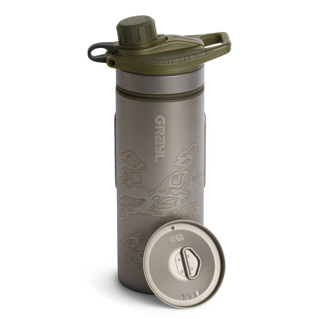 GRAYL GeoPress™ Purifier filtracijska boca Titanium + Cook Lid, Olive Drab