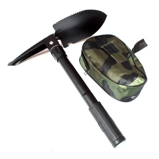 DRAGOWA Tactical Dakota sklapajuća taktička lopata i pijuk s futrolom, crna