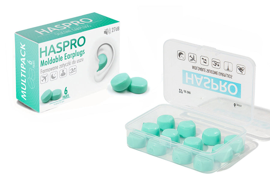 HASPRO 6P silikonski čepovi za uši, mentolni