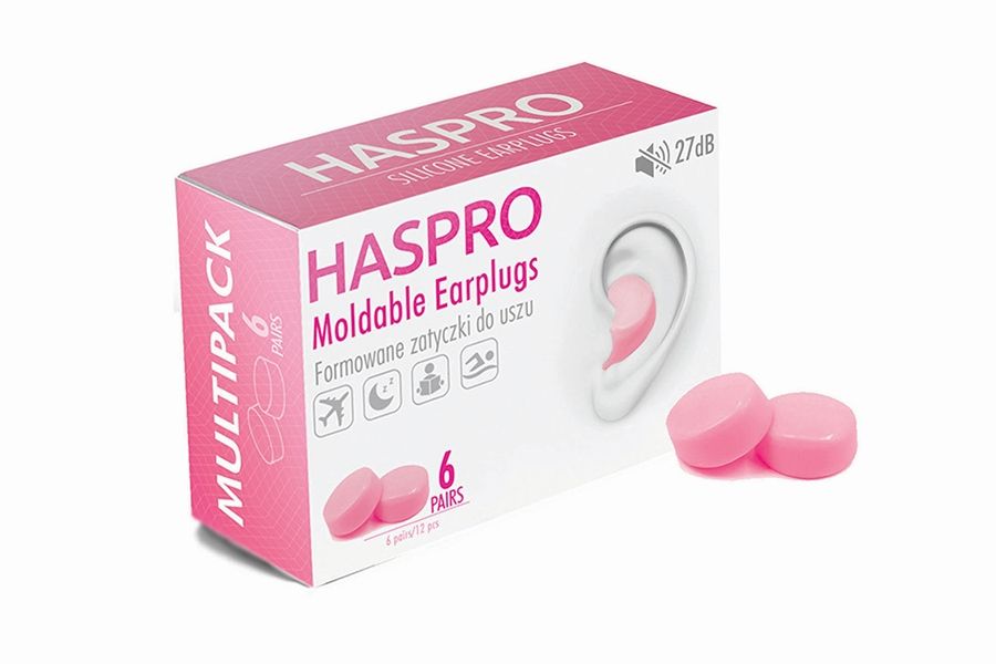 HASPRO 6P silikonski čepovi za uši, ružičasti