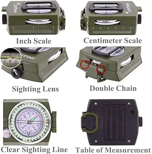 DRAGOWA Tactical Drift metalni vodootporni kompas, zeleni