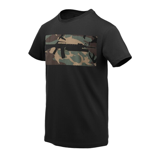 Helikon-Tex 16/203 Combo pamučna kratka majica, Black/US Woodland