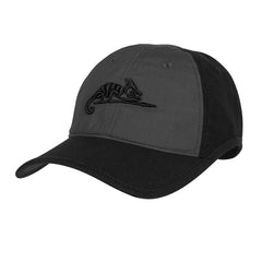 Helikon-Tex kapa sa šiltom PolyCotton Ripstop logom, Black / Shadow Grey B